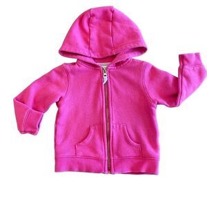 Carter’s Hot Pink Hooded Zip Front Sweatshirt Jacket size 18 Months